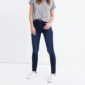 Madewell 10" High Rise Skinny Jeans Stretchy Dark Wash New Womens Size 26 Denim